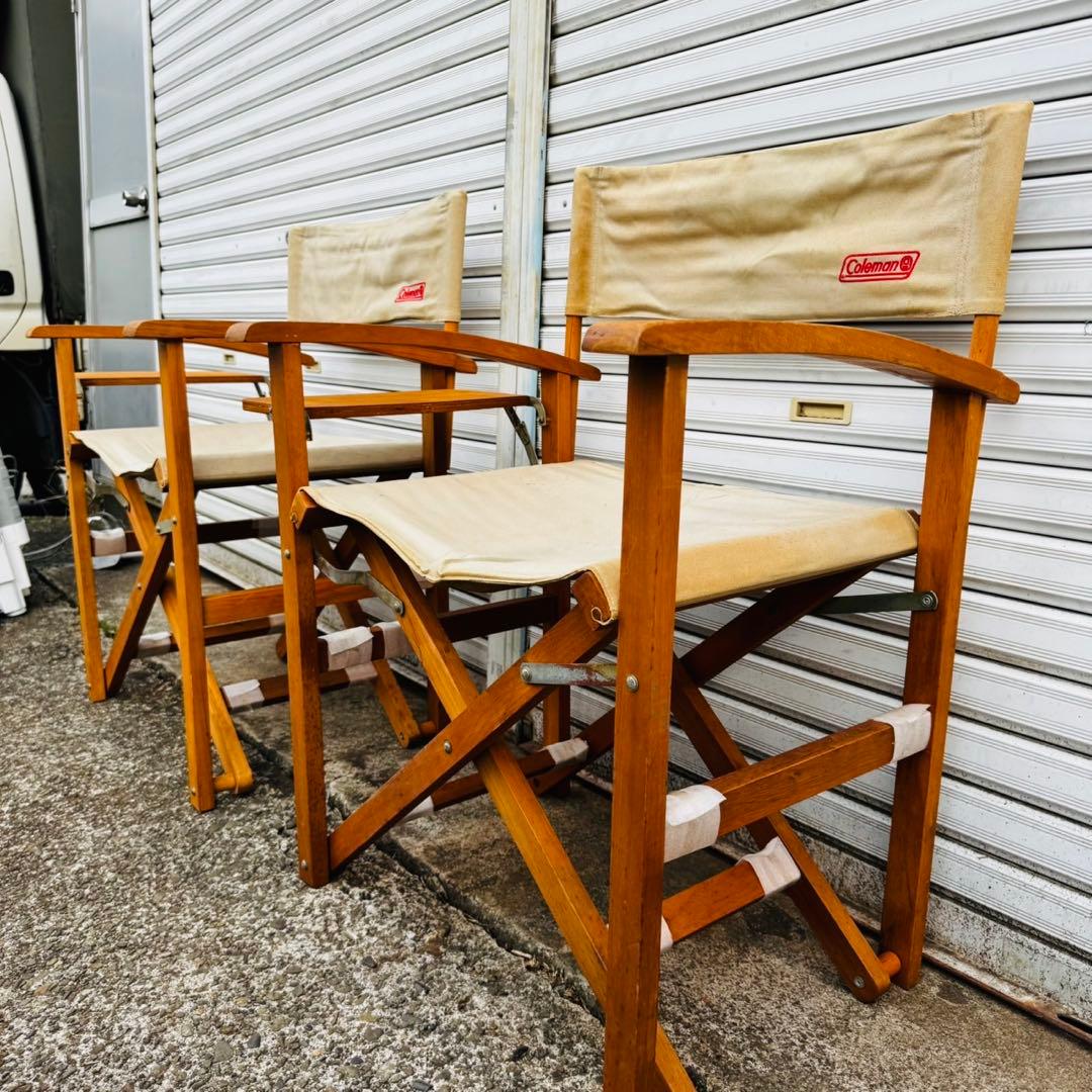 激レア ビンテージ品✨コールマン ガーデンウッドフォールダブルチェア キャンプ