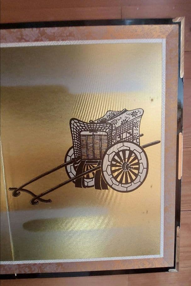 骨董品　アンティーク　純木製品梅御所　屏風