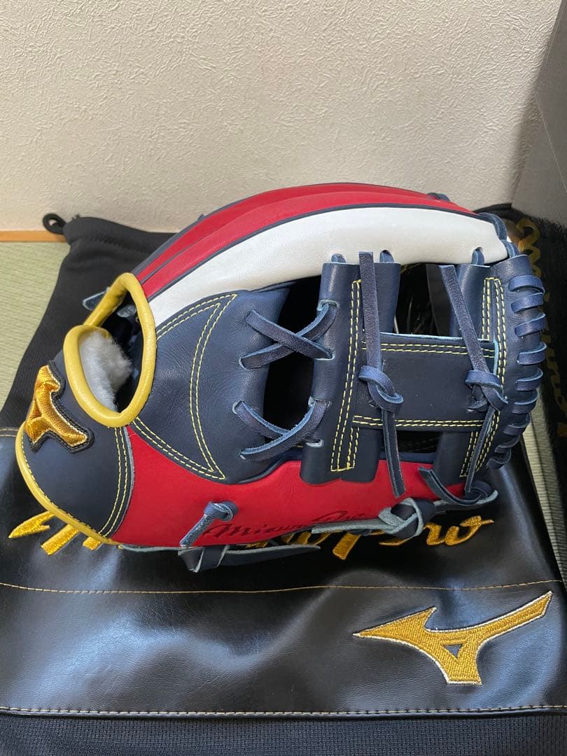Mizuno Pro 軟式グローブ Dネイビー/レッド