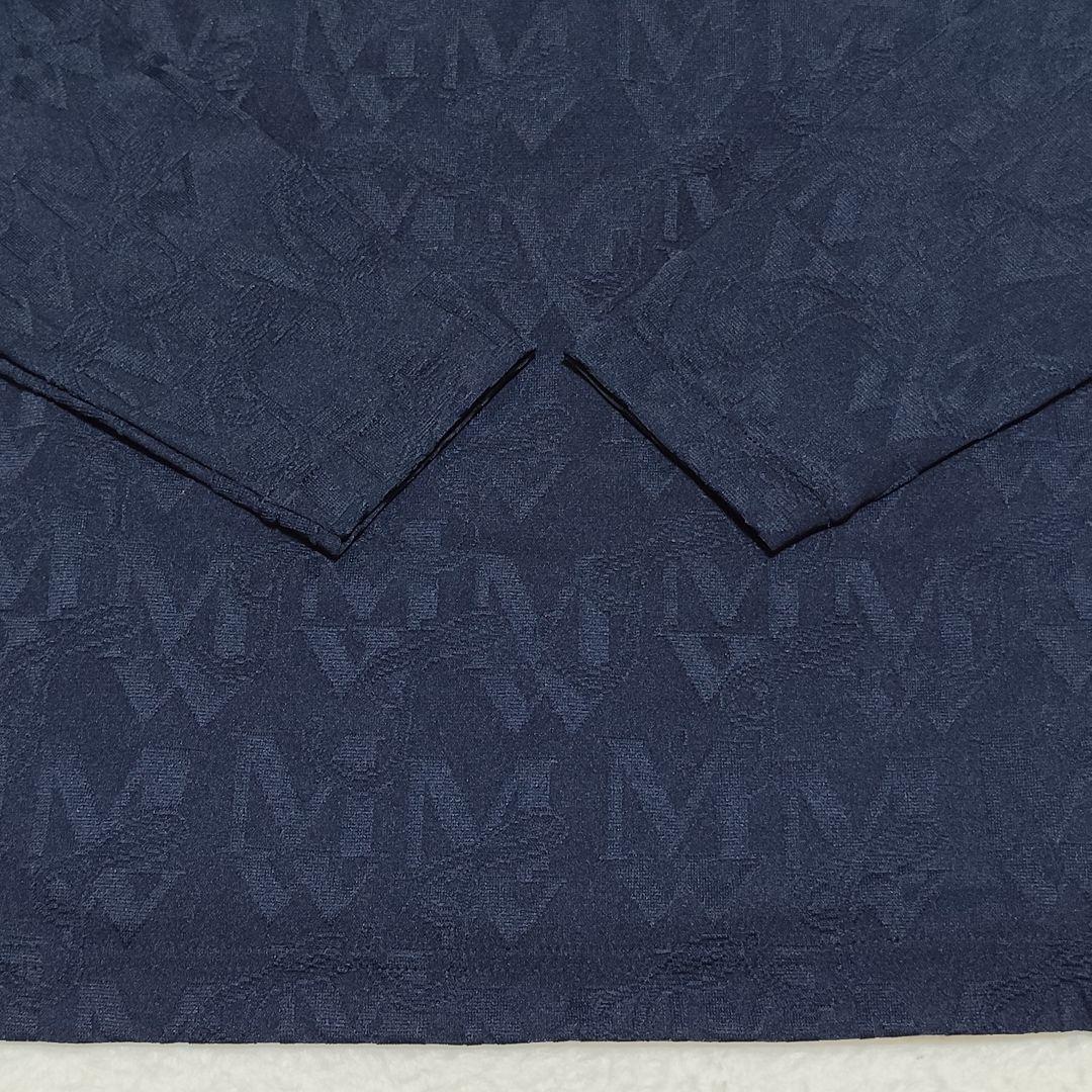 ほぼ未使用 MUNSINGWEAR 長袖シャツ モノグラム柄 総柄 ジャカード
