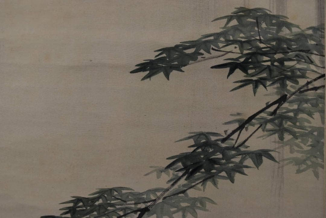 【真作】生駒石渓/瀧之図/瀑布図/掛軸/名家伝来/AA-64
