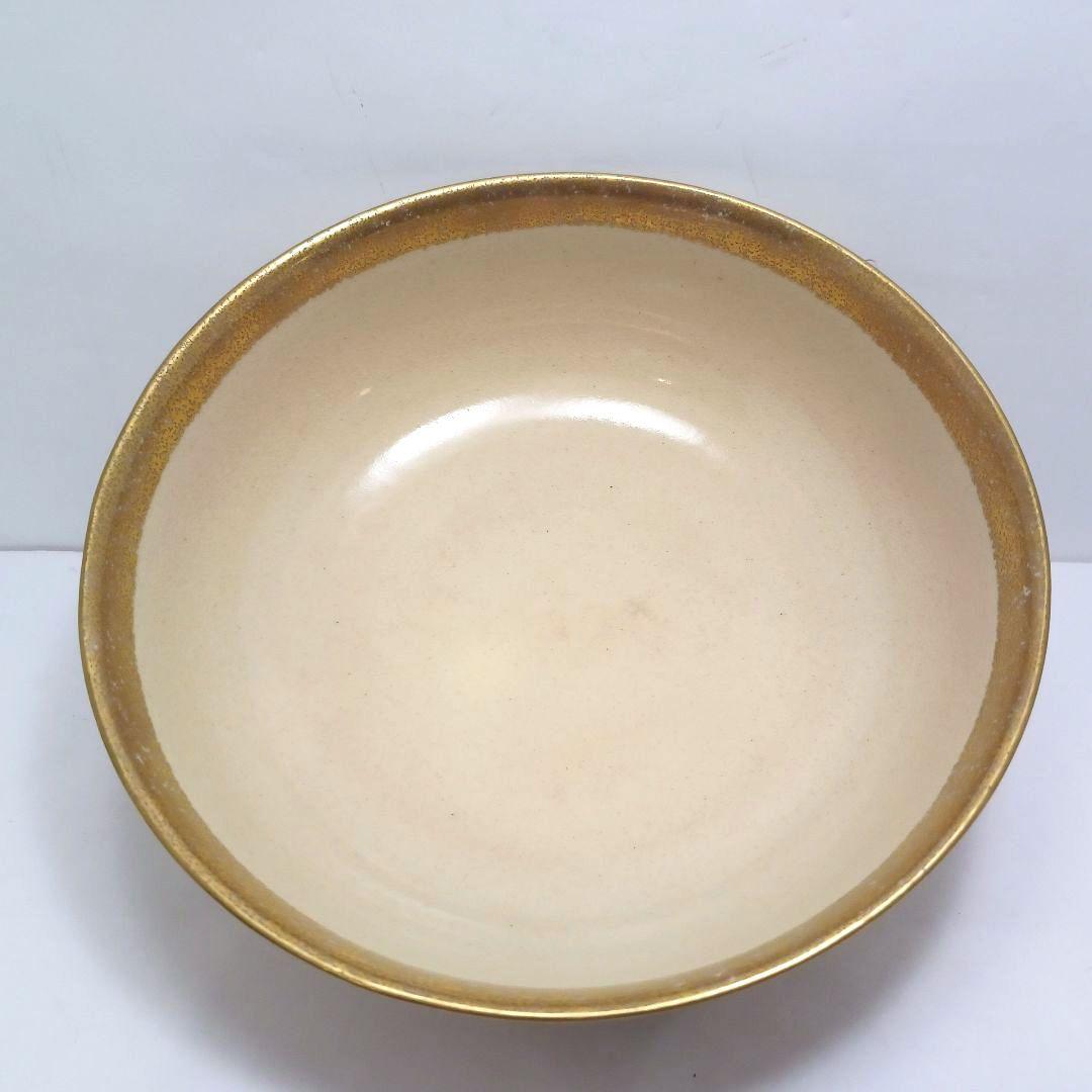 Y3386-5 仁清意老松之図 金彩鉢 共箱