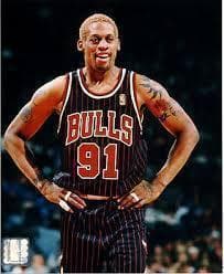 ★未使用品 NBA デニス・ロッドマン ブルズ ユニフォーム ストライプ　L