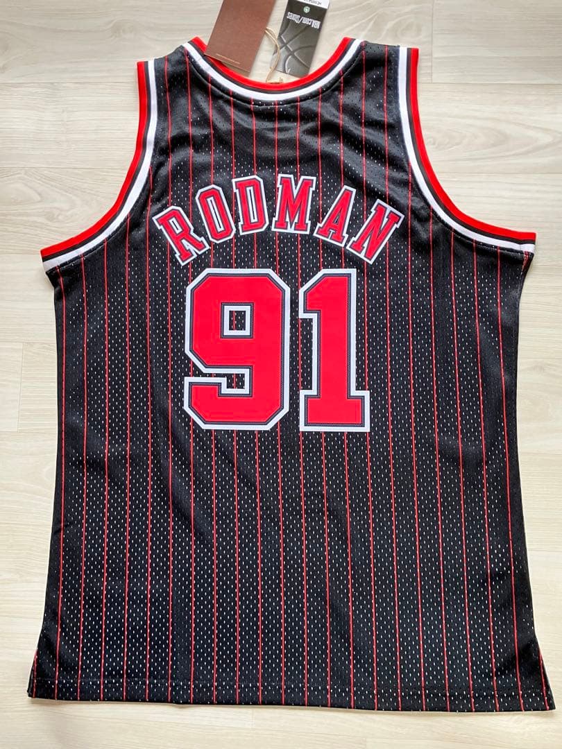 ★未使用品 NBA デニス・ロッドマン ブルズ ユニフォーム ストライプ　L