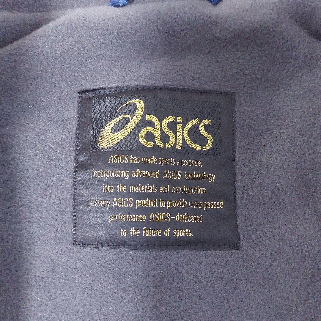 【美品】ASICS フード付き ベンチコート ネイビー フード取外し可 Lサイズ