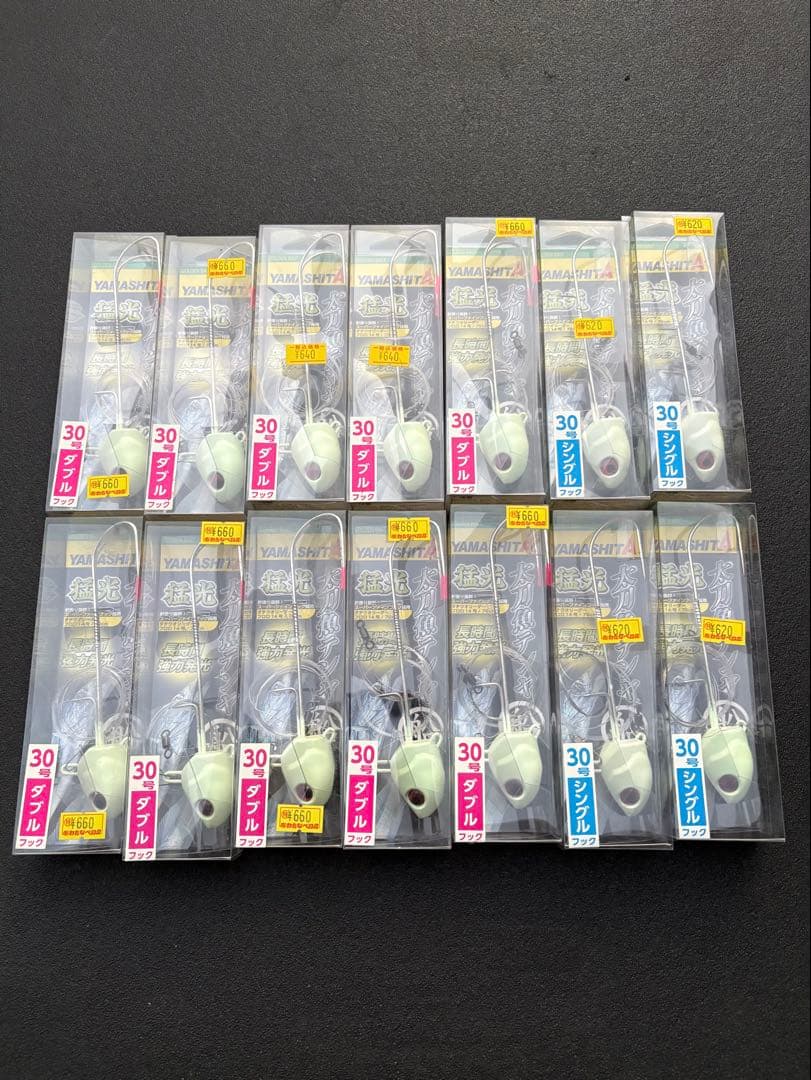 ヤマシタ ／ 猛光　太刀魚テンヤ船　シングル　ダブル　30号　14個セット