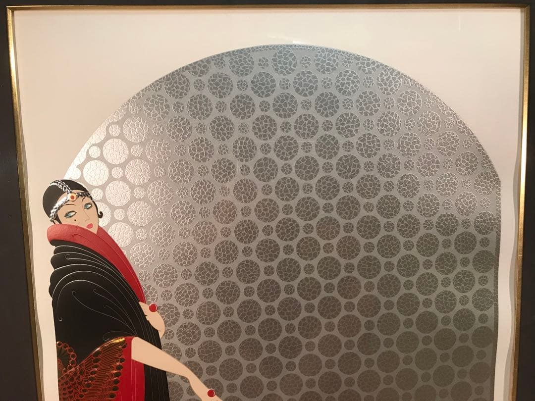 エルテ　「エメラルドの瞳」　シルクスクリーン　直筆サイン・エディション有り