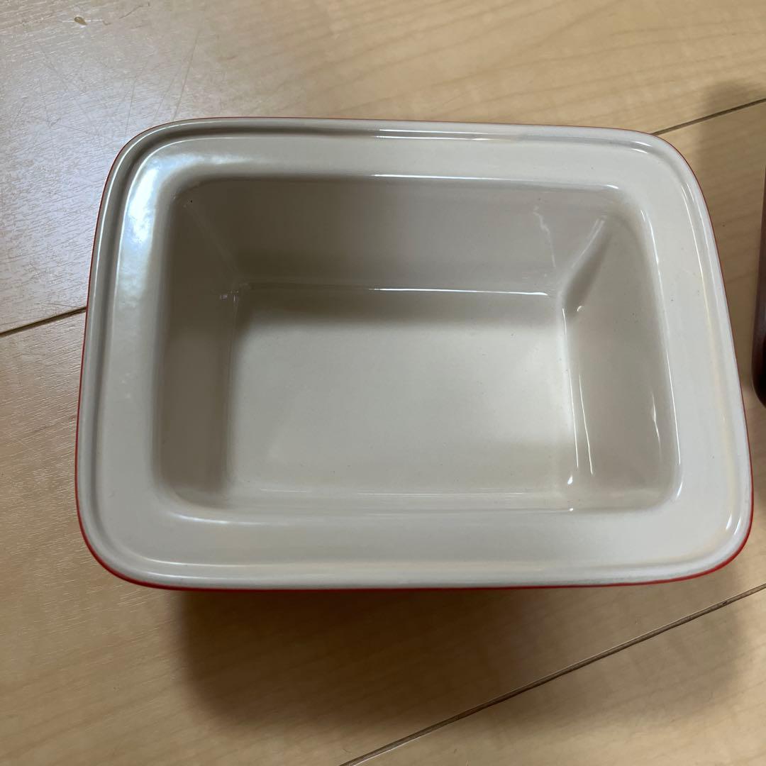 LE CREUSET チェリーレッド バターケース　バターボックス　新品