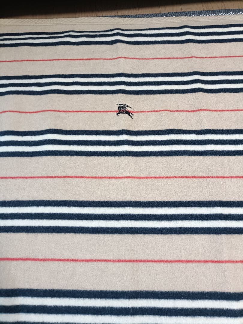 BURBERRY ストライプ柄 ウールブランケット 約140x200cm