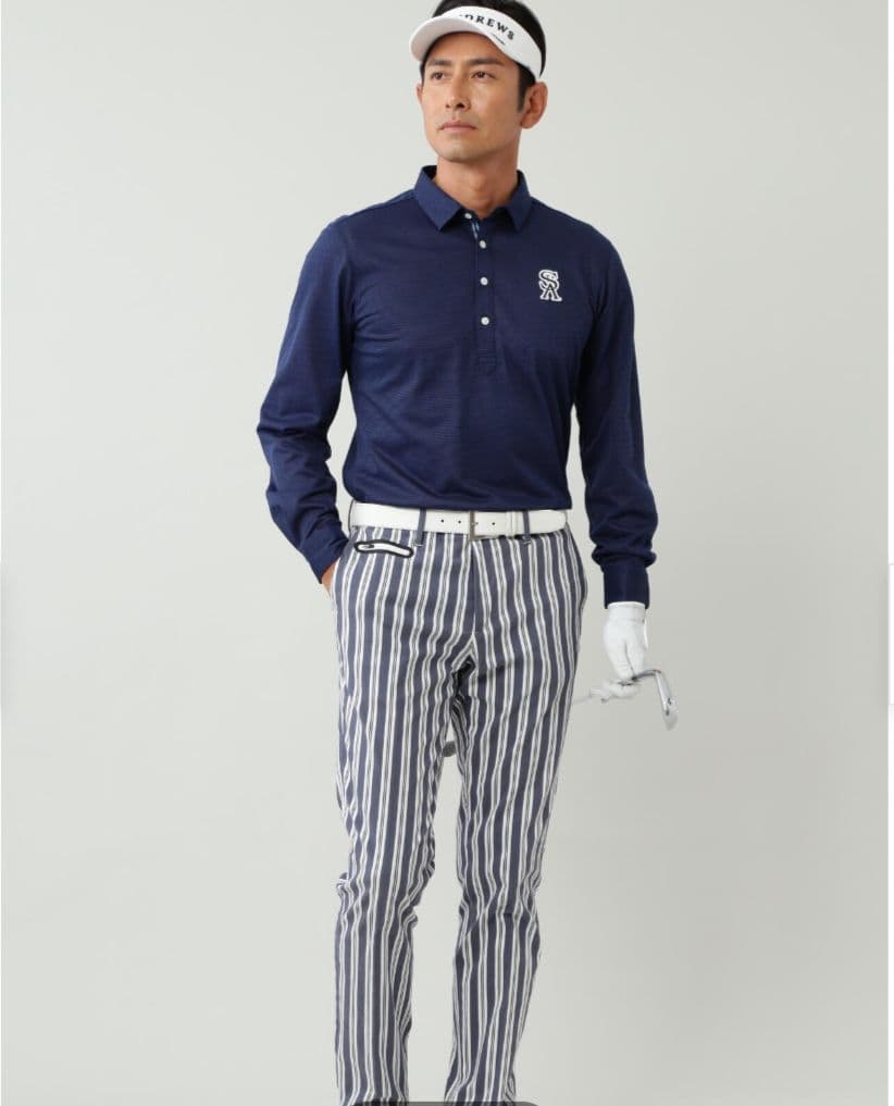 新品 st ANDREWSゴルフレジメンタルストライプパンツメンズL
