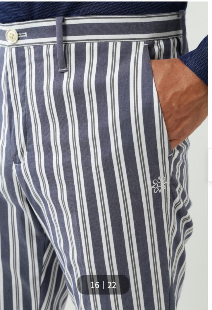 新品 st ANDREWSゴルフレジメンタルストライプパンツメンズL