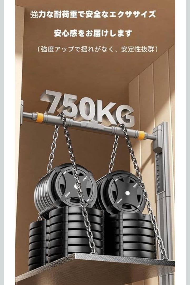 懸垂マシン 鉄棒 ドア用 穴あけ不要 耐荷重750kg 調整 チンニングスタンド