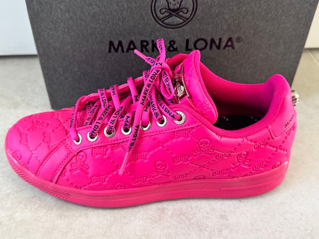 MARK＆LONA レディースゴルフシューズ 蛍光ピンク 25cm