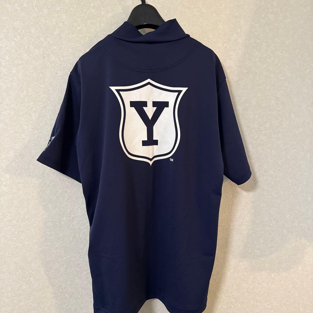 BEAMS GOLF Yale モックネックシャツ L ネイビー
