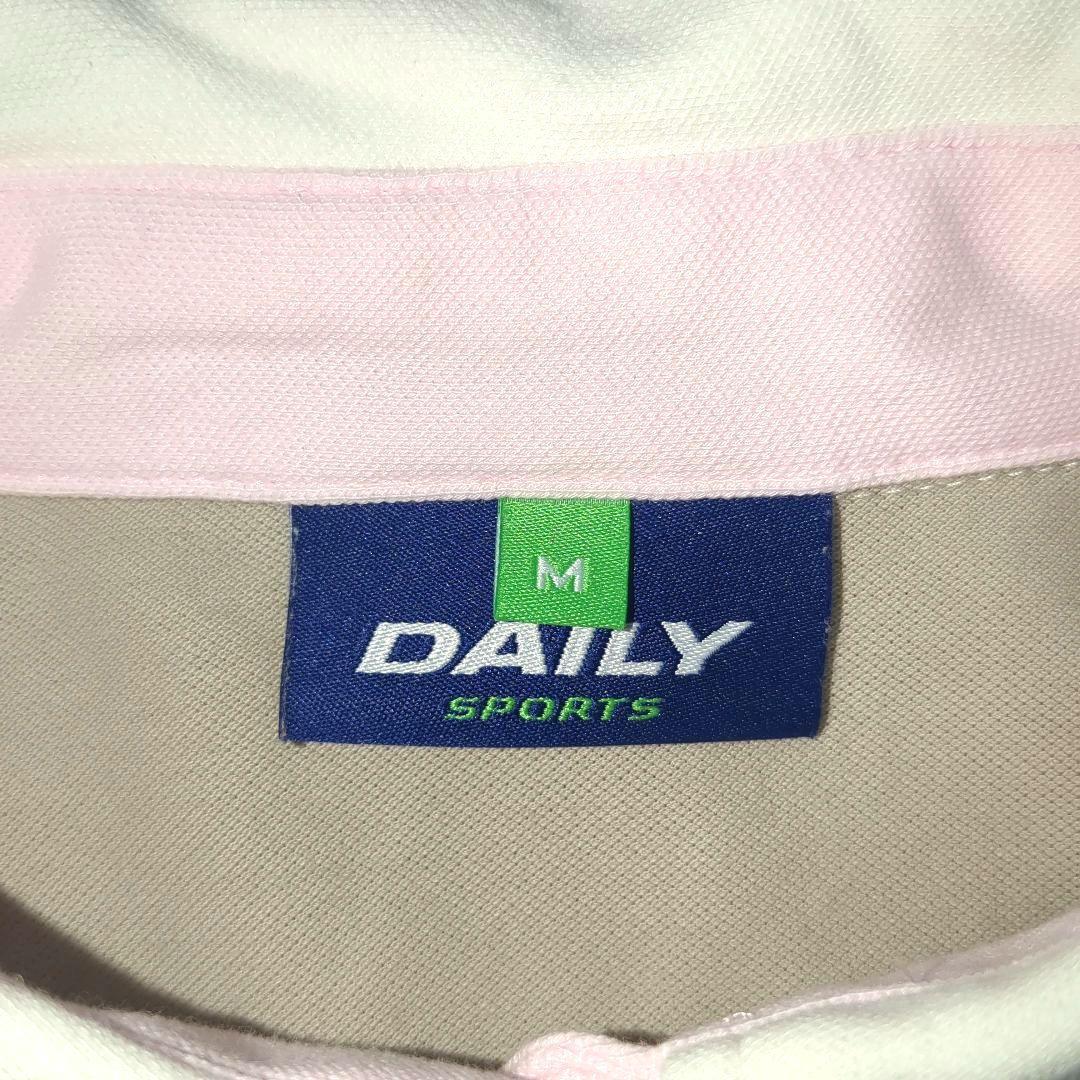 ​【美品】DAILYSPORTSデイリースポーツラインストーンゴルフポロシャツM