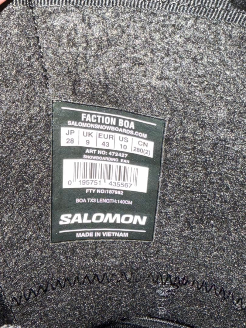 24-25 SALOMON FACTION BOA 28cm サロモン