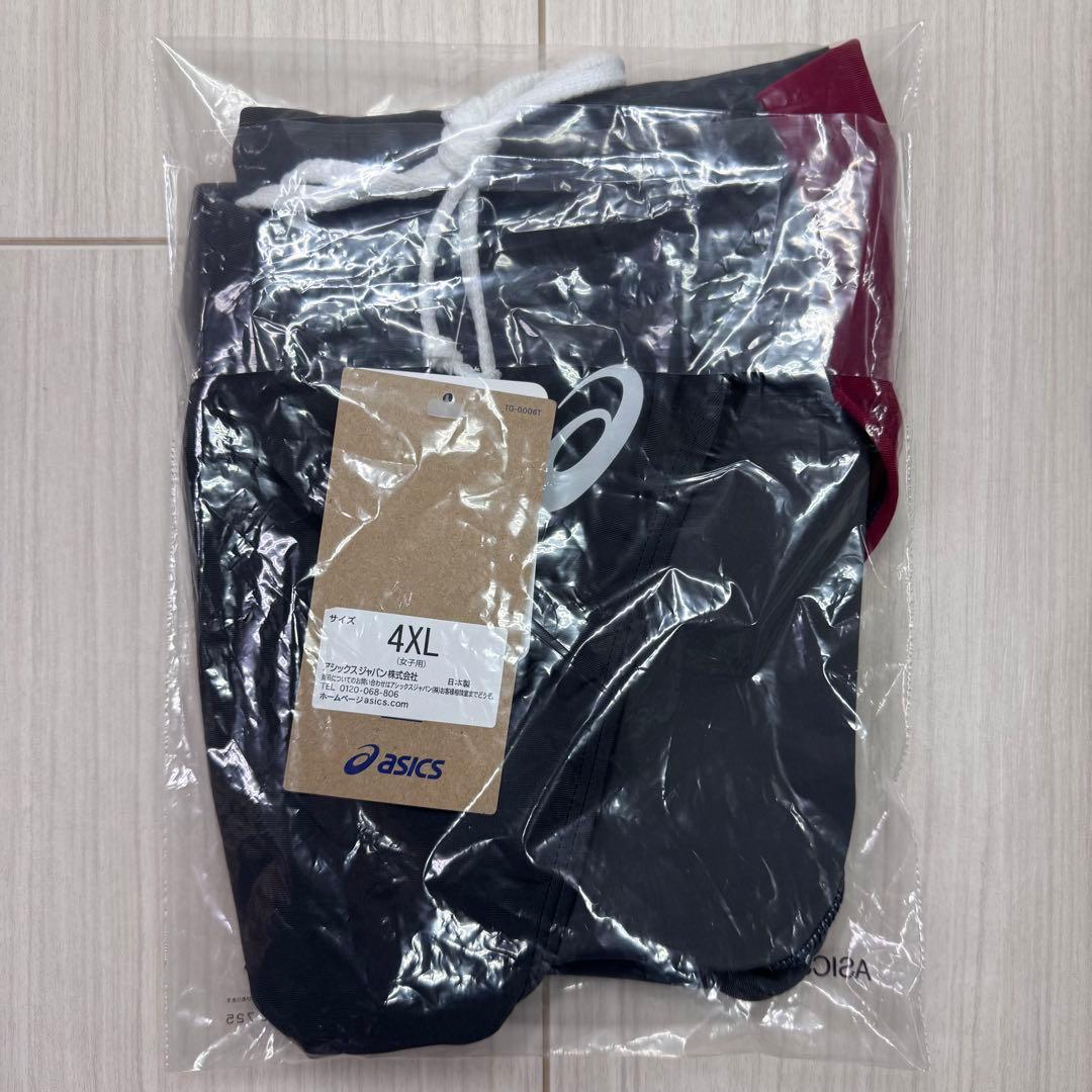 アシックス　女子陸上レーシングショーツ　4XLサイズ　ダークグレー×エンジ　新品