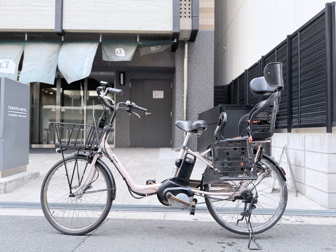 大阪府　子供乗せ　パナソニック　電動アシスト自転車 チャイルドシート付き ピンク