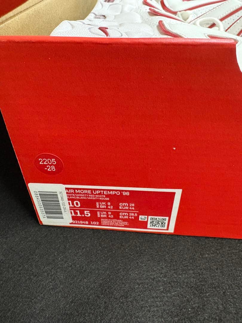 Nike Air More Uptempo 96ホワイト/レッド 美品　28cm