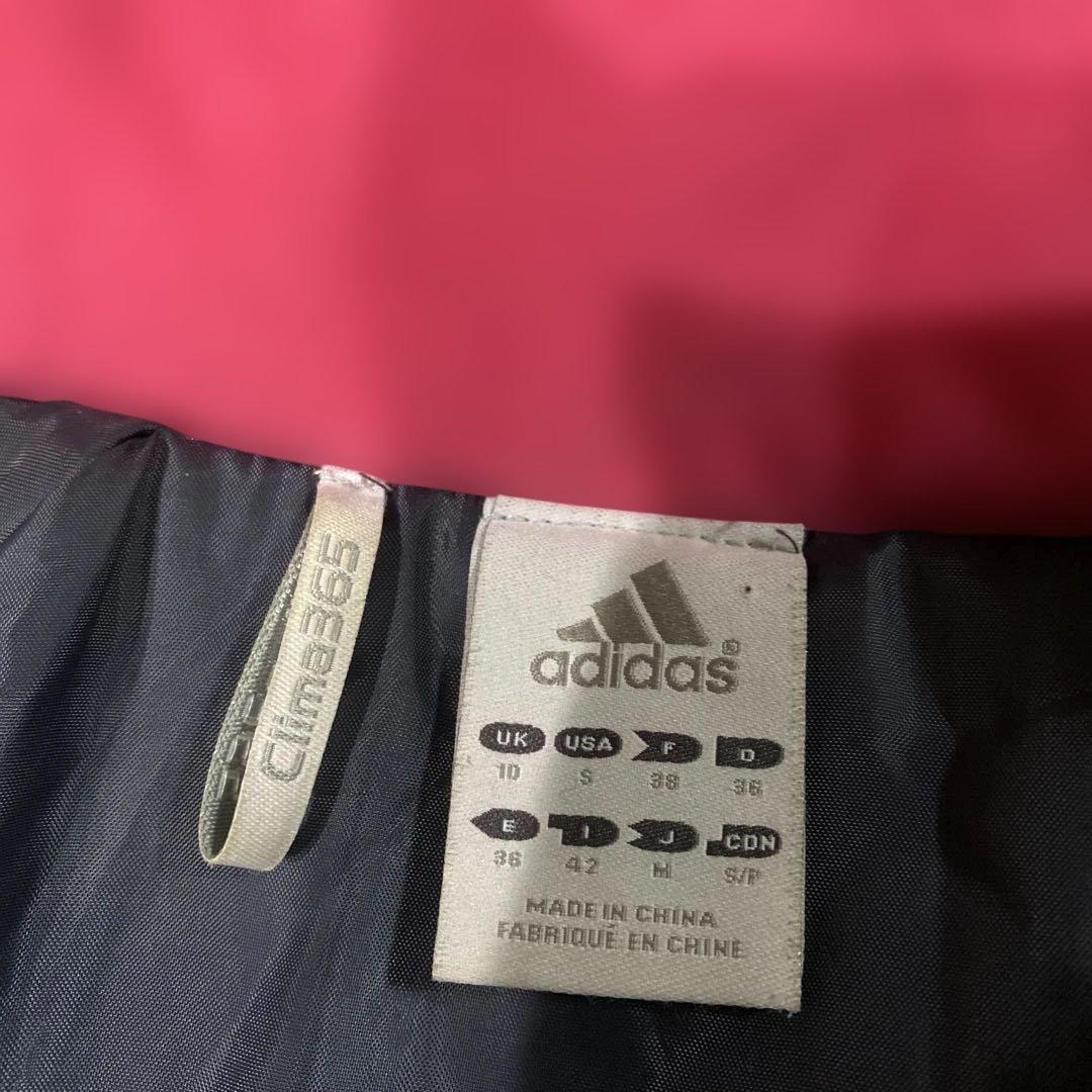 【人気】アディダス◆ 中綿入りベンチコート◆Mサイズ　 防寒着　ネイビーピンク