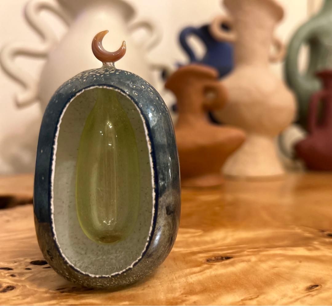 glass atelier えむに emuni 月夜の香水瓶　ガラス作家