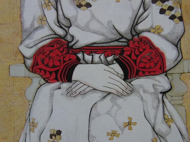大日躬世子、【佳日】、希少な大判額装用画集より、美品、日本人画家