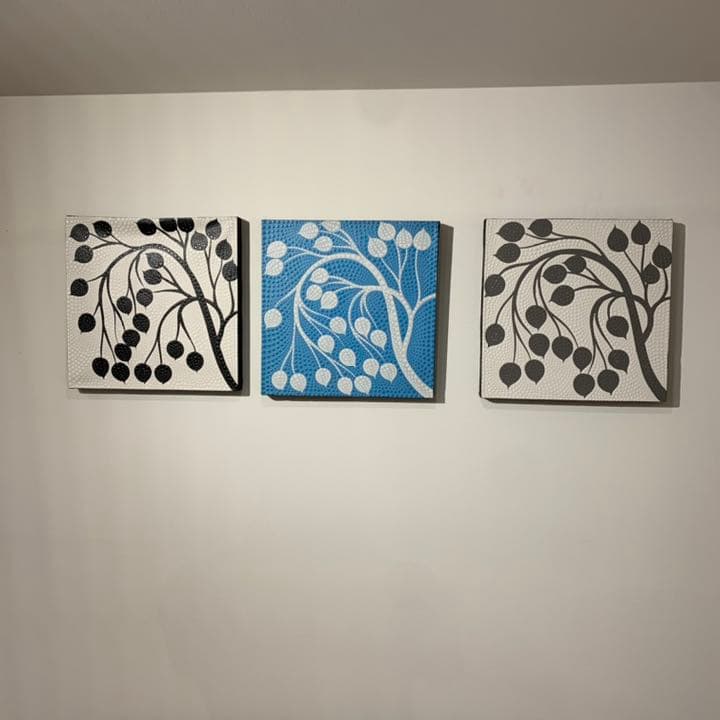 【訳あり】バリ島ドットアート 40×40cm 3枚セット通常16,434円が！