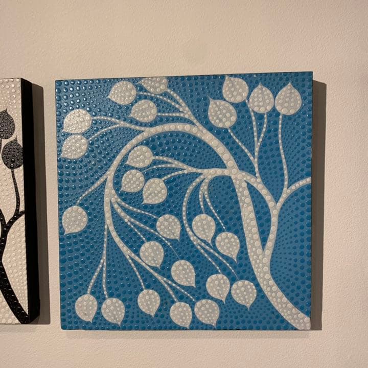 【訳あり】バリ島ドットアート 40×40cm 3枚セット通常16,434円が！