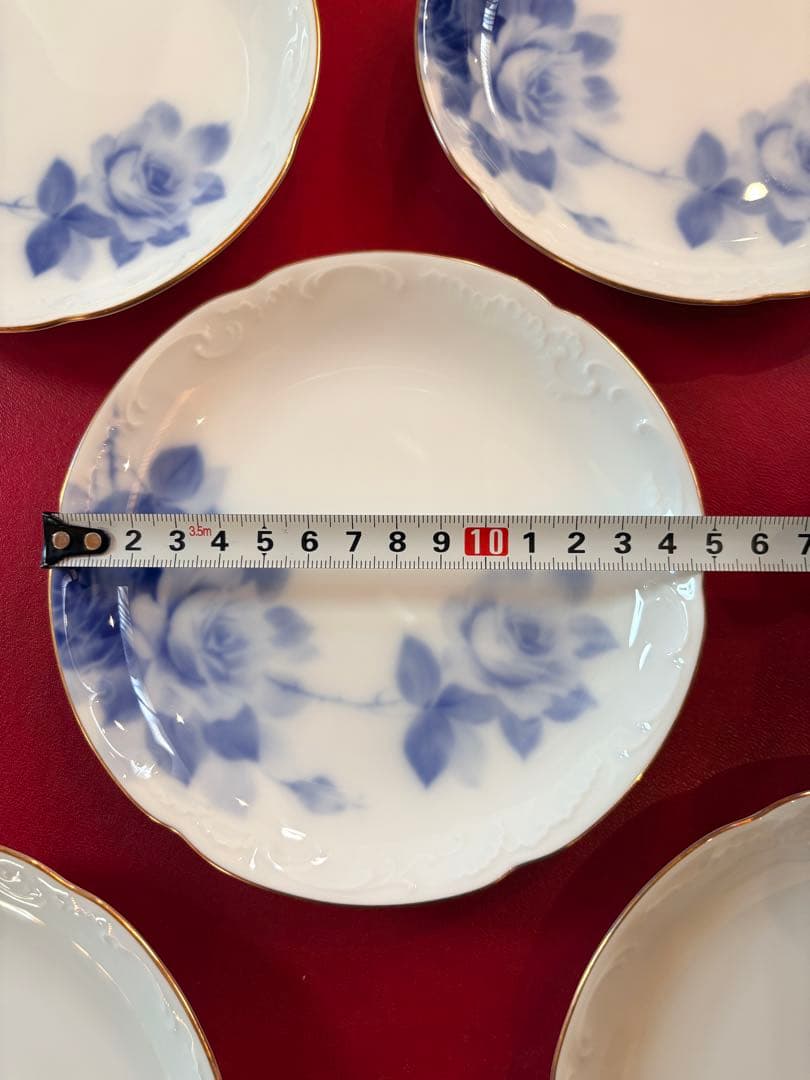 大倉陶園のブルーローズ（8011）皿 5枚セット