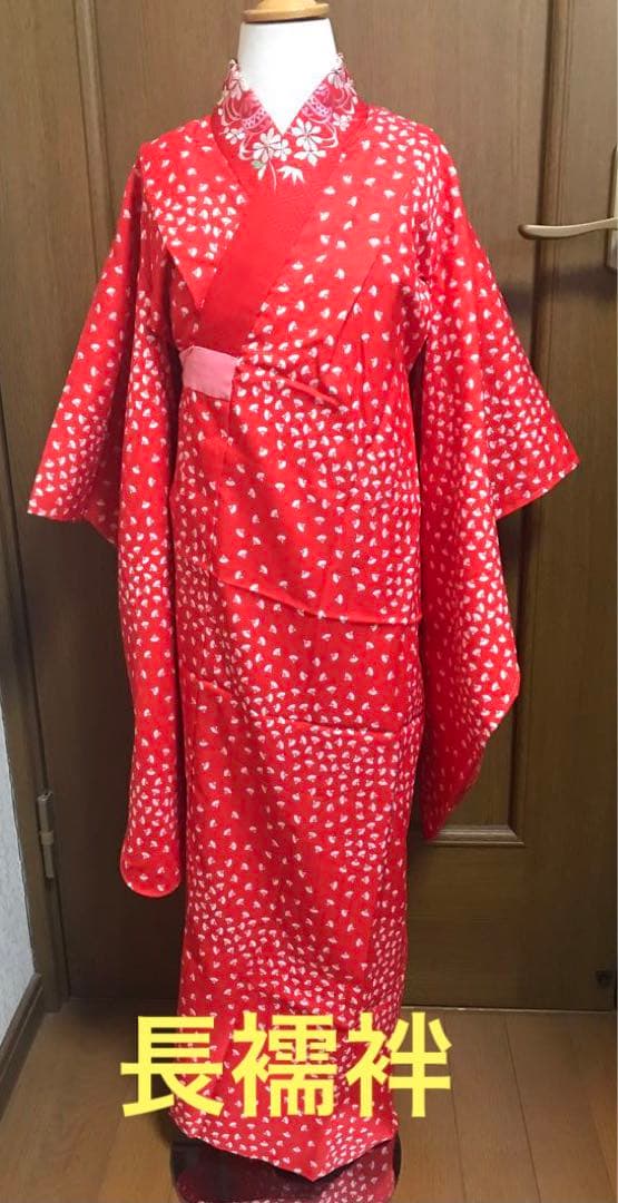 七五三7歳着物セット　正絹　絞り入り　可愛い和花　蝶❤️髪飾り　バック