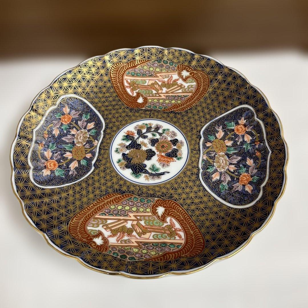 賞美堂本店 有田焼 日肥其泉作 献上手古伊万里　盛皿 大皿 昭和年製　希少レア