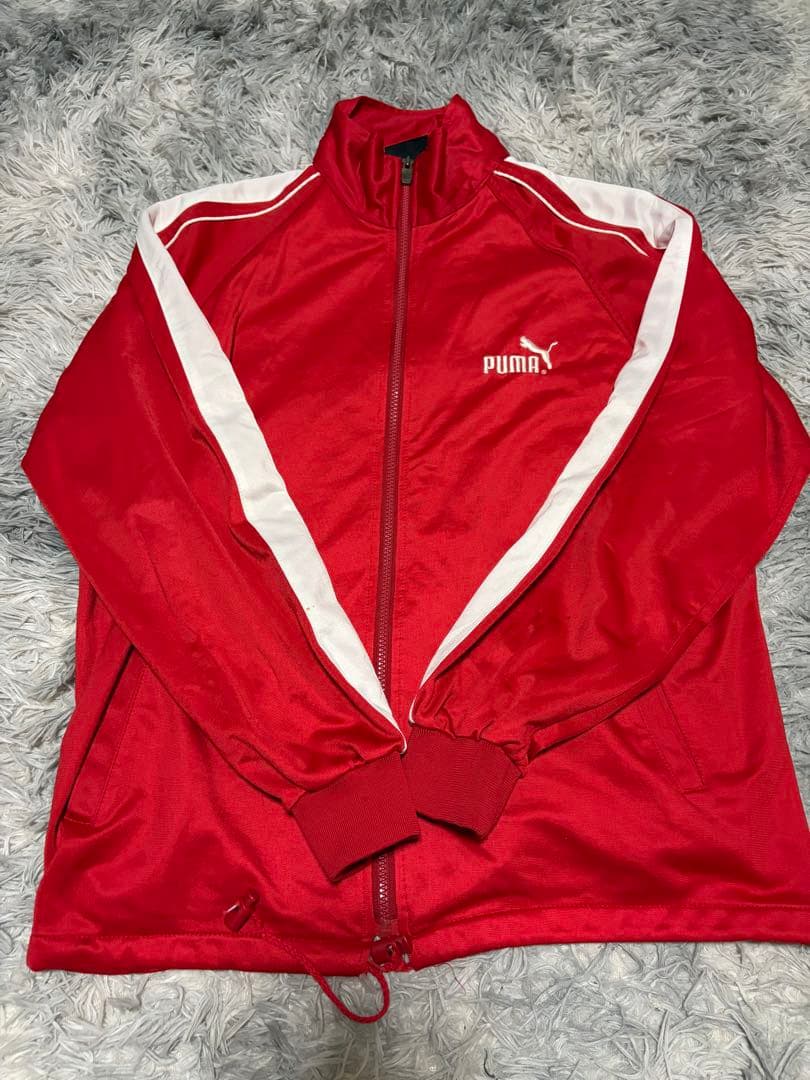 PUMA レッド ジャージ上下セット Lsize 古着