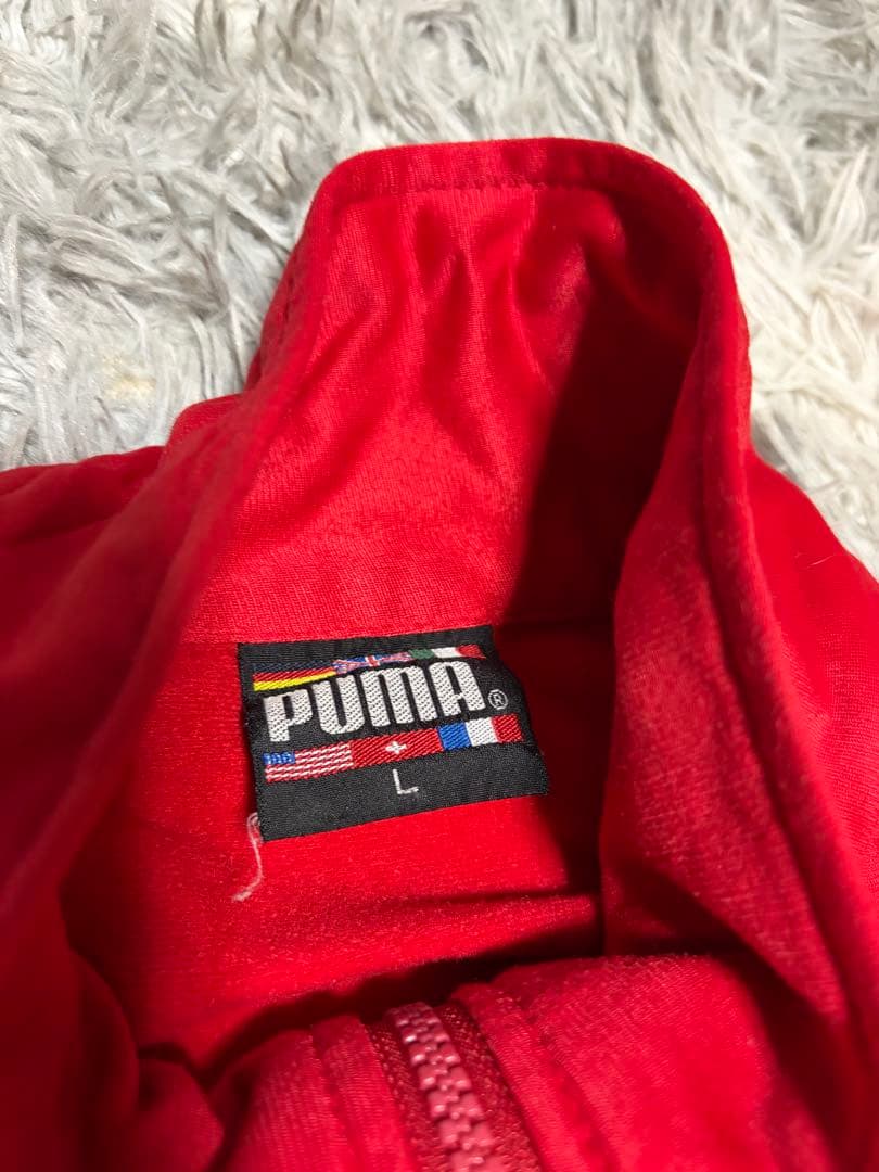 PUMA レッド ジャージ上下セット Lsize 古着