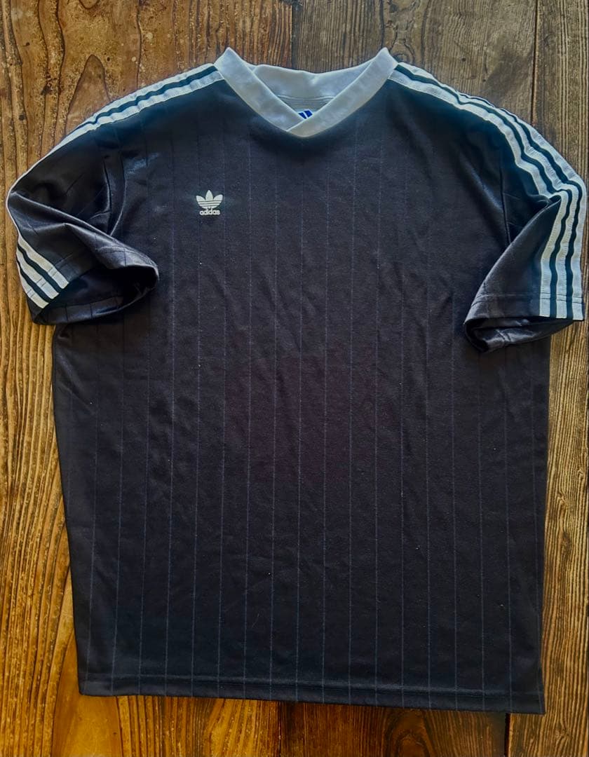 アディダス VTG サッカーシャツ　90s USブラックストライプ