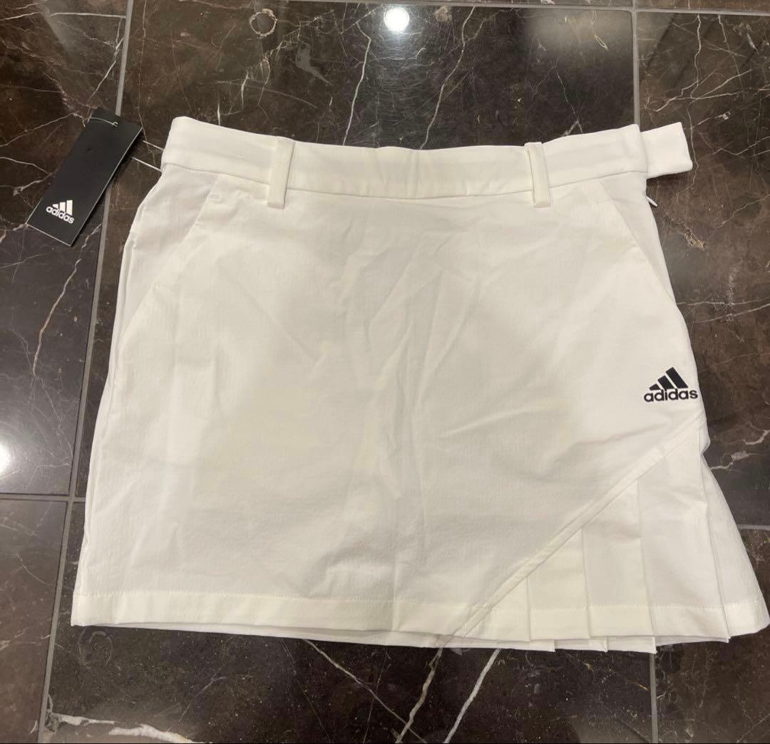 新品✨アディダスゴルフ　上下　半袖モックネックシャツ　スカート　オレンジ　白　S