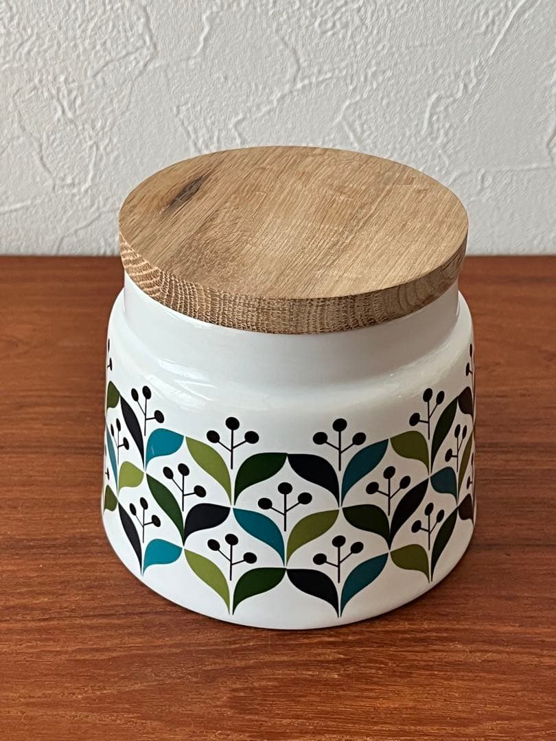 【未使用】Sagaform Retro container 木蓋付きキャニスター