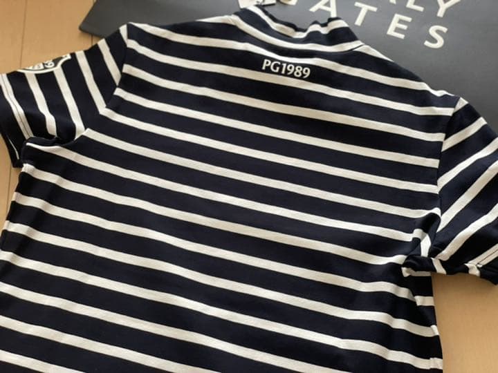 パーリーゲイツ　ネイビーボーダー　半袖ハイネックカットソー　サイズ1
