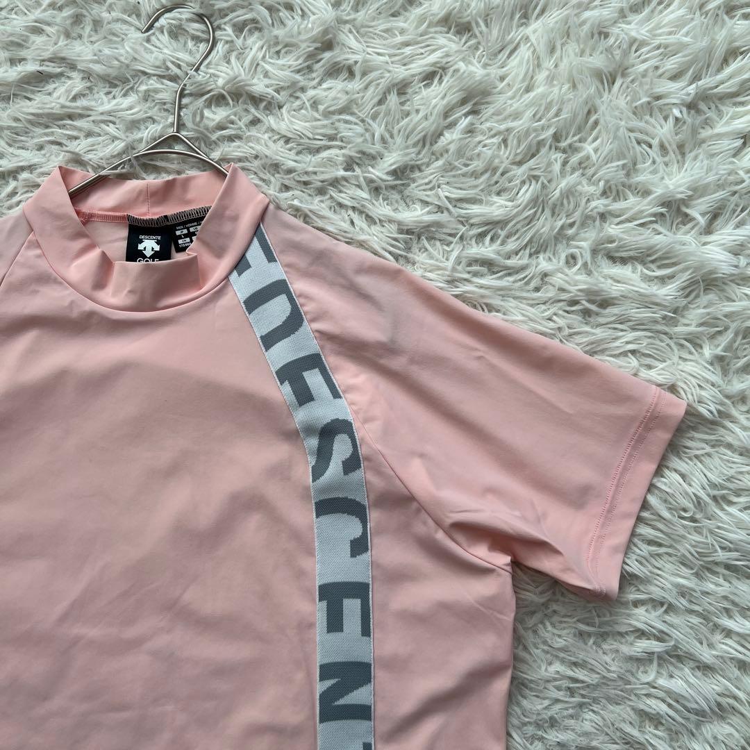 DESCENTE GOLF モックネック　半袖　シャツ　ストレッチ素材　洗える