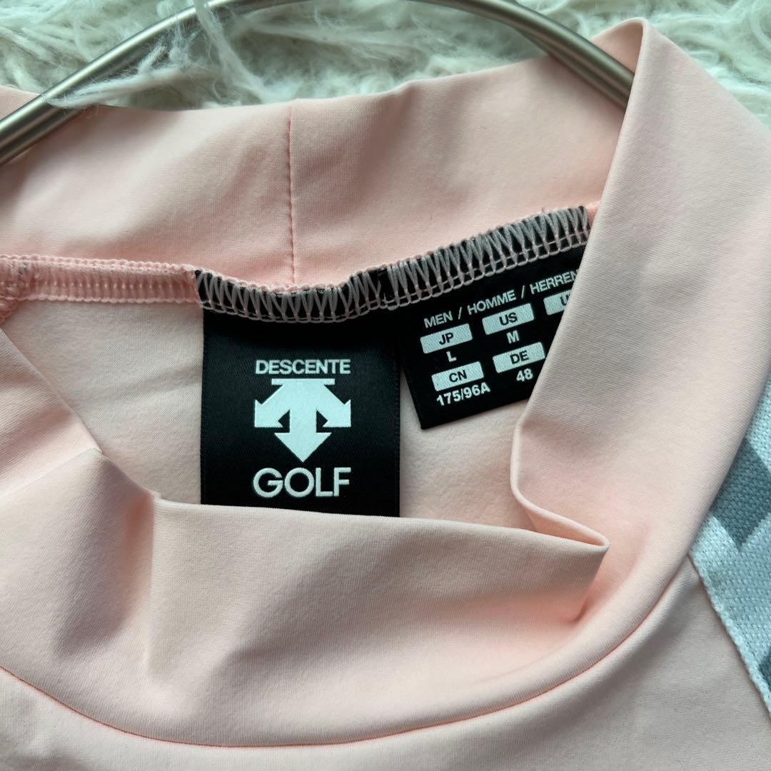 DESCENTE GOLF モックネック　半袖　シャツ　ストレッチ素材　洗える