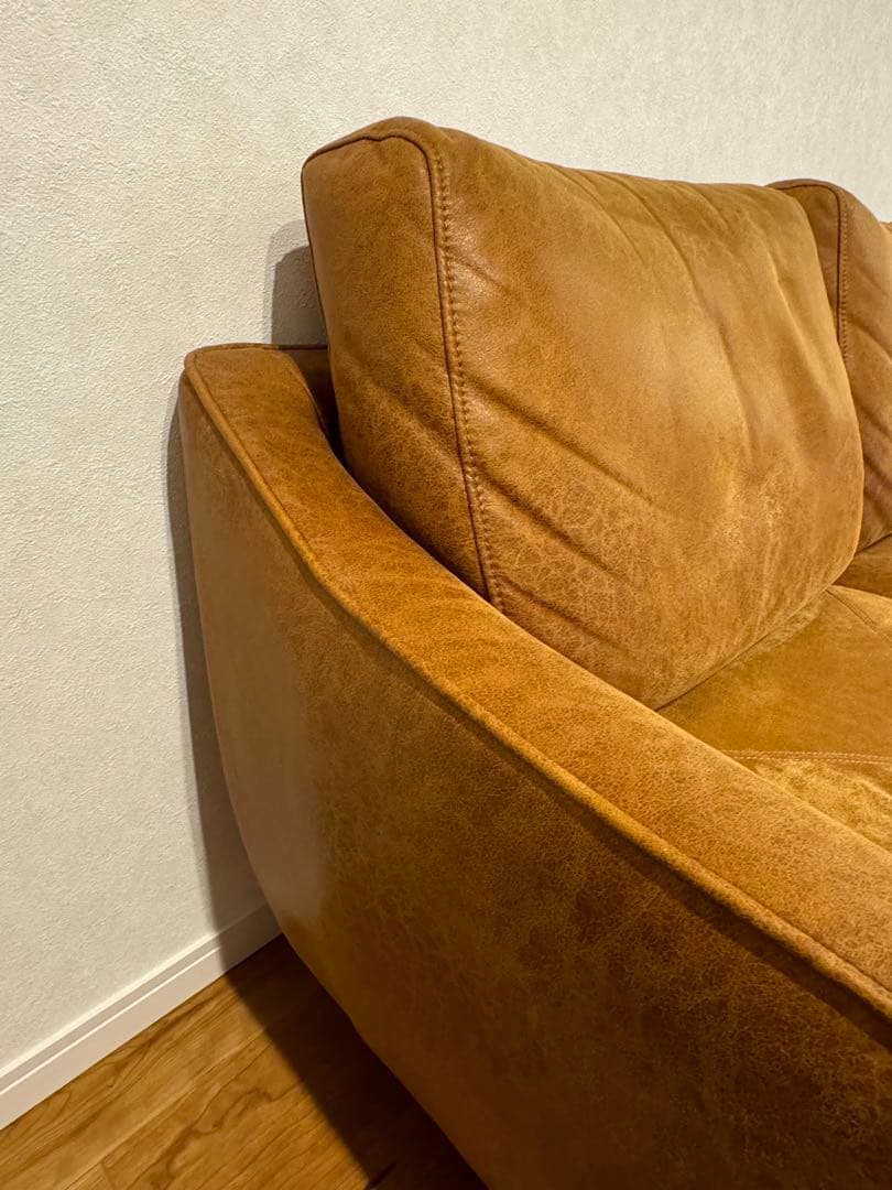 ※Rさん専用 【関家具】 3人掛けカウチソファ キャメル リラックスフォーム