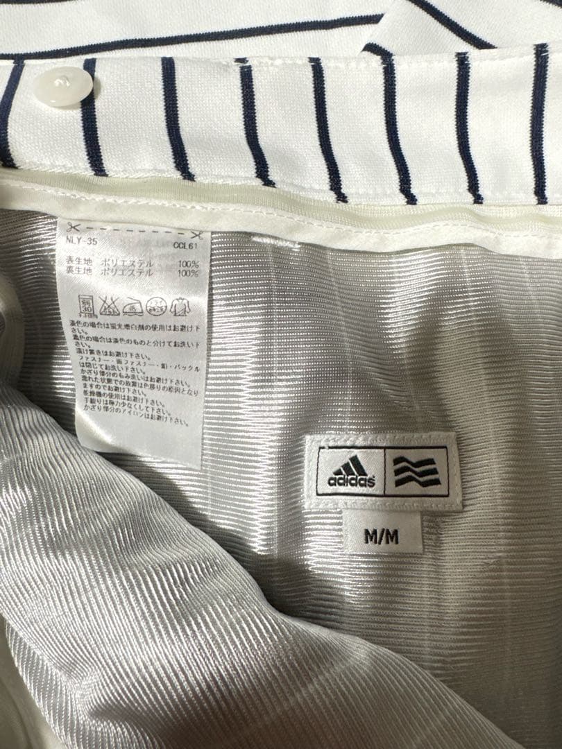 ✨美品✨ adidas ゴルフ セットアップ M 白紺 ボーダー レディース