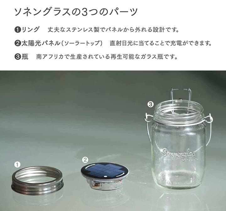 ソネングラス SONNENGLAS 250ml Mini LED ソーラーライト