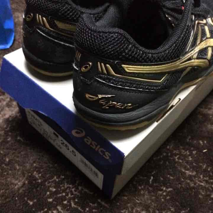 asics シューズ ローテジャパン 黒×金 26.5