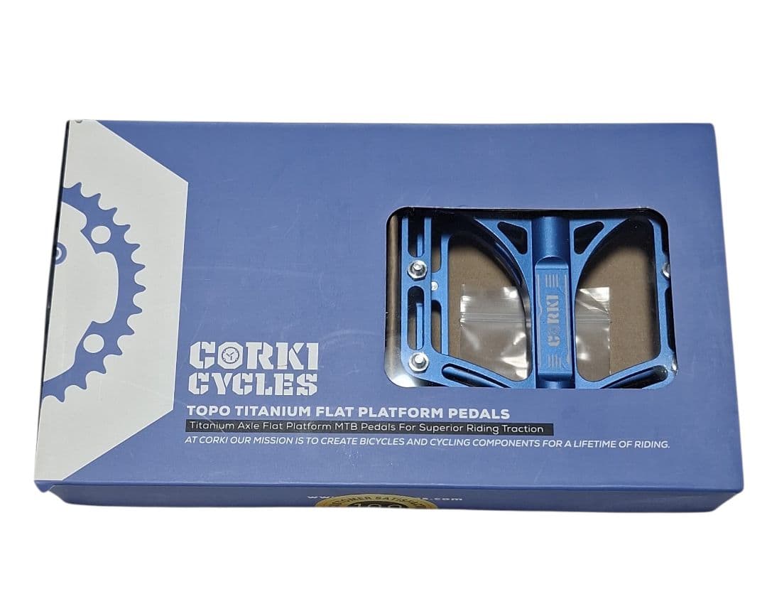 CORKI フラットペダル 青 97mm x 116.3mm