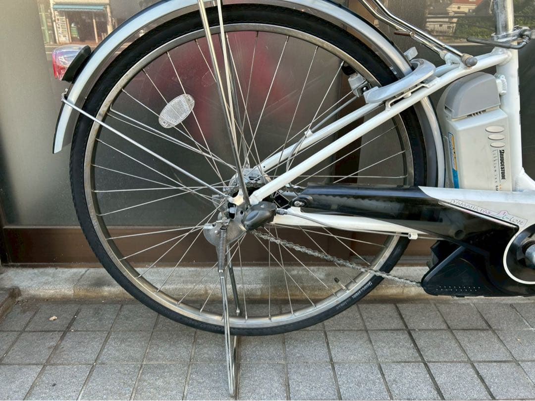 中古電動自転車 ヤマハ パス 26インチ ホワイト 横浜 №3376