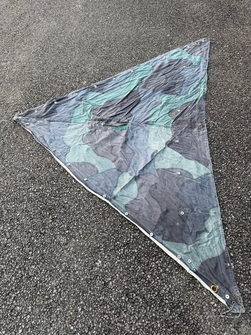スウェーデン軍幕 4枚セット＋自作ポール付き　希少　ブッシュクラフト