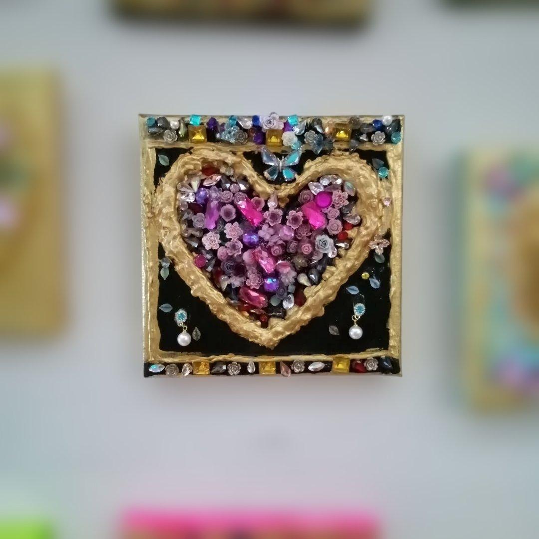 壁掛けアート　ハートアート15cm　インテリアアート