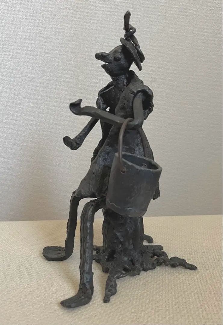 アイアンオブジェ 鉄彫刻 高さ約26cm ハンドメイド　一点物風