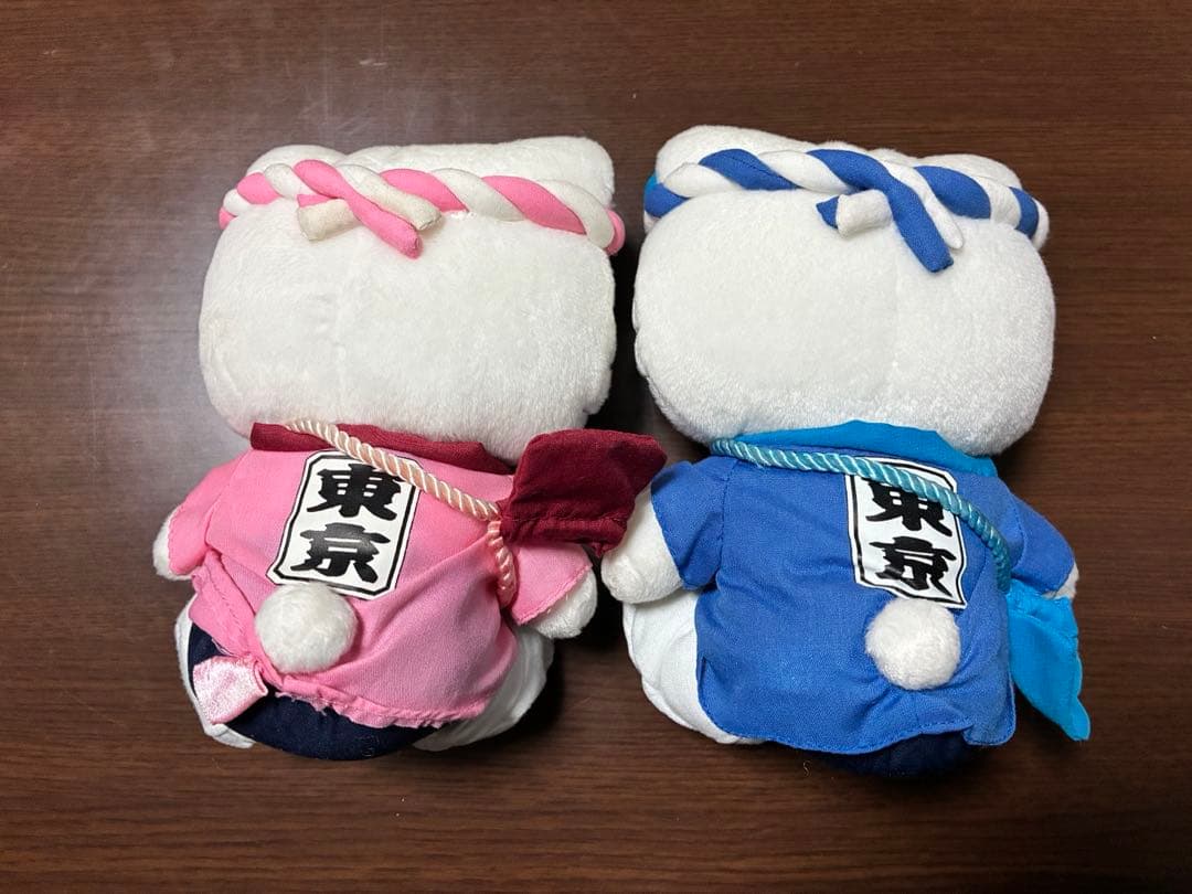 希少 激レア 美品 ハローキティ 東京 江戸前 ピンク ブルー ぬいぐるみ
