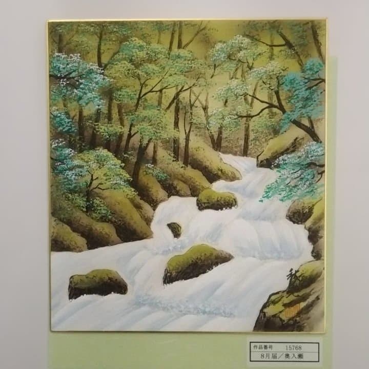 値引き中！十二ヶ月の風雅な手描き色紙　肉筆色紙季節の彩り二十四葉